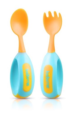 My Turn Spoon and Fork - Blue and Orange